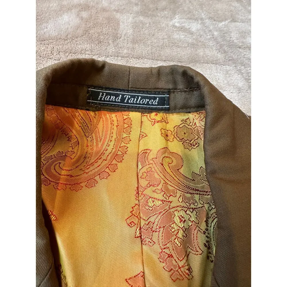 Steve Harvey Code Red 42R Brown Merino Wool Sport Coat Blazer Super 120s